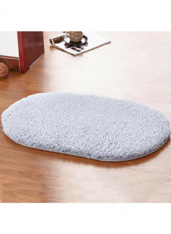 Oval Shaped Thick Rug Blue 60x160centimeter