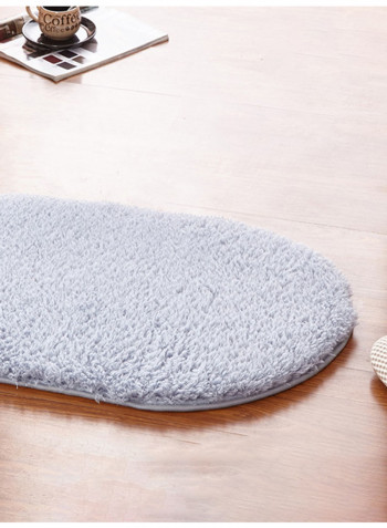 Oval Shaped Thick Rug Blue 60x160centimeter