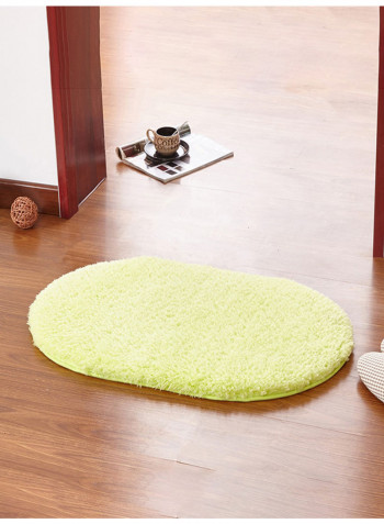 Oval Shaped Thick Rug Green 60x160centimeter