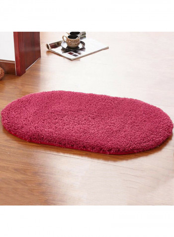 Oval Shaped Thick Rug Pink 60x160centimeter