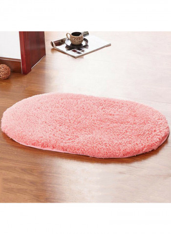 Oval Shaped Thick Rug Pink 60x160centimeter