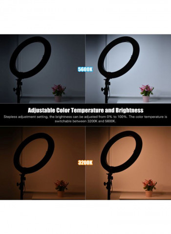 LED Bi-Colour Digital Ring Video Light 51.3x10.2x51centimeter Black/White