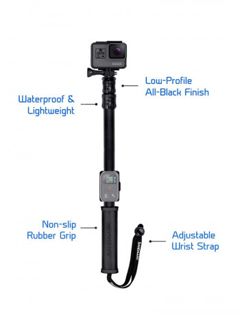 Waterproof Extension Pole For Camera Black