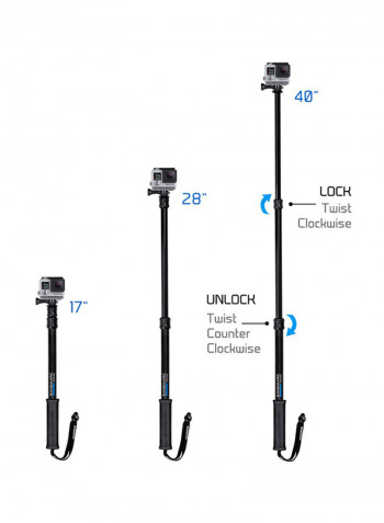 Waterproof Extension Pole For Camera Black