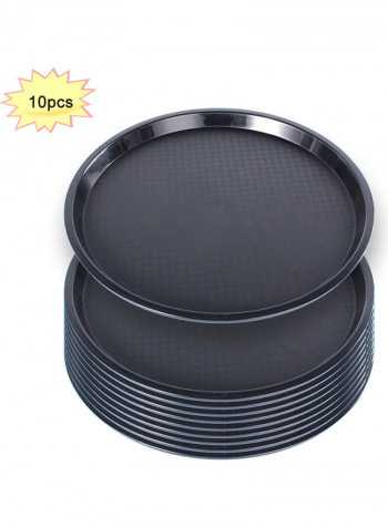 10-Piece Round Serving Tray Black 36 x 5 x 36cm