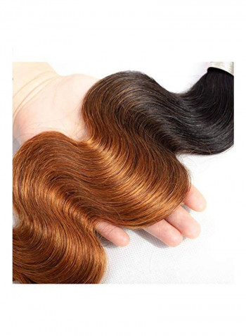 4-Piece Wavy Hair Extension Set Brown/Black