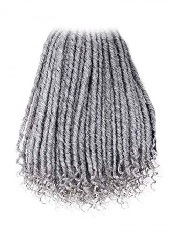 6-Piece Braided Crochet Hair Extension Lock Grey 16inch