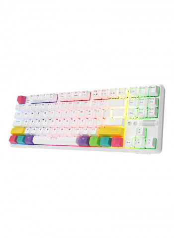 87-Keys Gaming Mechanical Keyboard White/Green/Pink