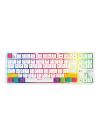 87-Keys Gaming Mechanical Keyboard White/Green/Pink