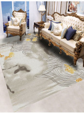 Designer Living Room Carpet Grey/Black 80x120centimeter