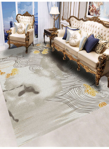 Designer Living Room Carpet Grey/Black 80x120centimeter