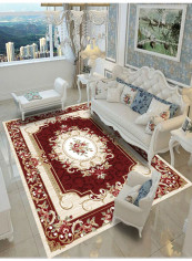 Non-Slip Printed Floor Mat Red/Beige 80X120centimeter