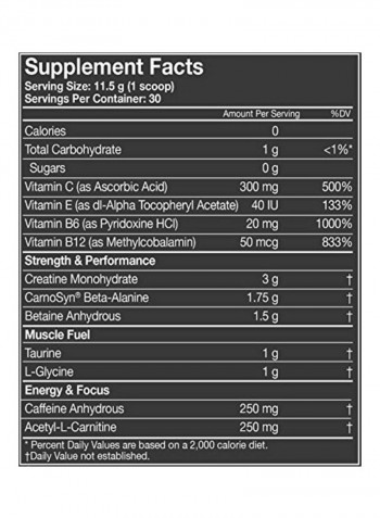 Assault Pre-Workout Energy Drink Powder - Blue Raspberry