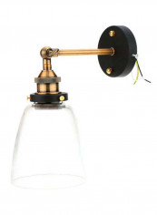 Vintage Mounted Wall Lamp Light Gold/Black/Clear 1.11kg