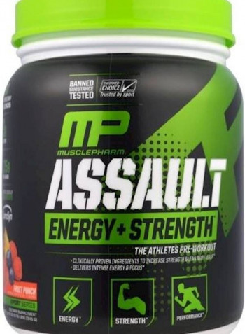 Muscle Pharm Assault Pre-Workout, Fruit Punch, 345 g