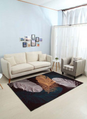 Feather Printed Living Room Mat Multicolour 80 x 120centimeter