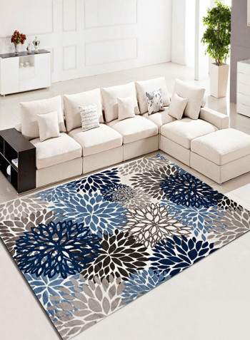 Floral Printed Anti-Skid Living Room Floor Mat Multicolour 80 x 120centimeter