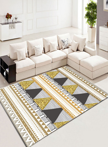 Geometric Pattern Anti-Skid Living Room Floor Mat Multicolour 80 x 120centimeter