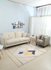 Geometric Pattern Living Room Mat Multicolour 80 x 120centimeter