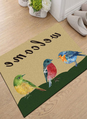 Bird Pattern Anti-Slip Doormat Multicolour 80 x 120centimeter