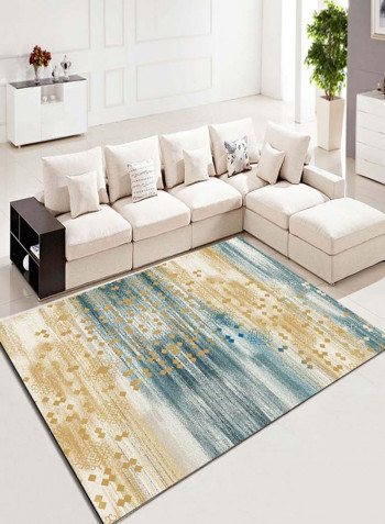 Nordic Style Living Room Mat Blue/White/Gold 80 x 120centimeter