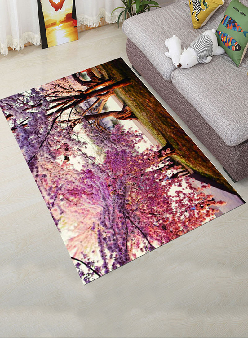 Tree Printed Ultra Soft Rug Multicolour 80 x 120centimeter