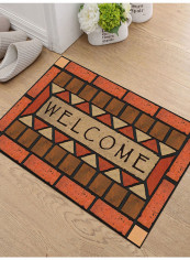 Printed Anti-Slip Door Mat Brown/Orange 80X120centimeter