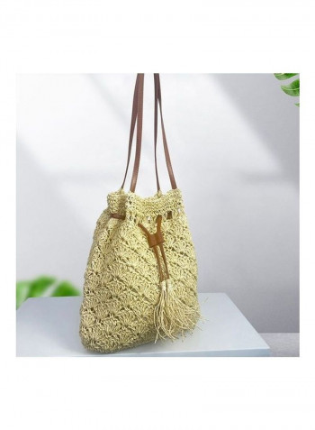 Crocheted Fashion Shell Bag Yellow