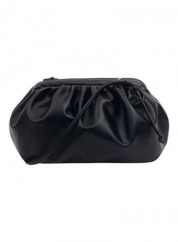 Solid Color Fashion Tucked Bag Black