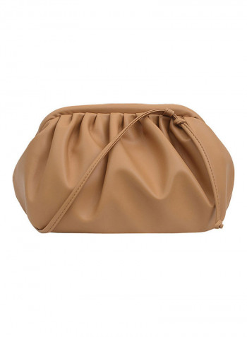 Solid Color Fashion Tucked Bag Brown