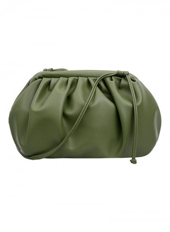 Solid Color Fashion Tucked Bag Green