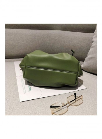 Solid Color Fashion Tucked Bag Green