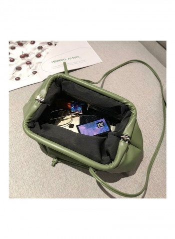 Solid Color Fashion Tucked Bag Green