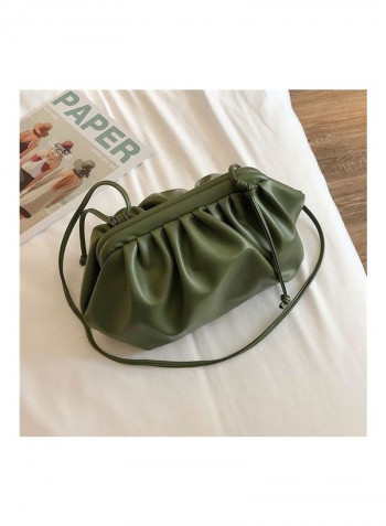 Solid Color Fashion Tucked Bag Green
