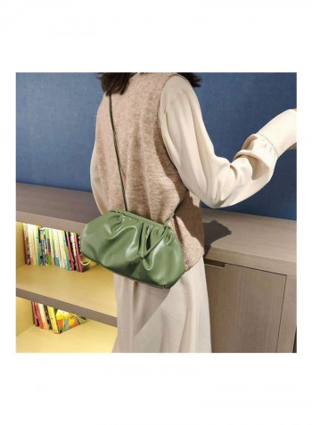 Solid Color Fashion Tucked Bag Green