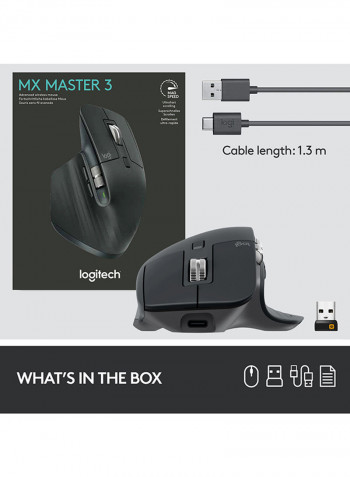 MX Master 3 Advanced Wireless Mouse Ultrafast Scrolling Ergonomic Rechargeable Graphite