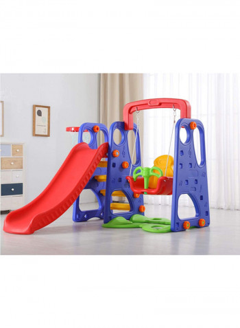 Plastic Swing And Slide With Basketball Hoop 180x170x125centimeter