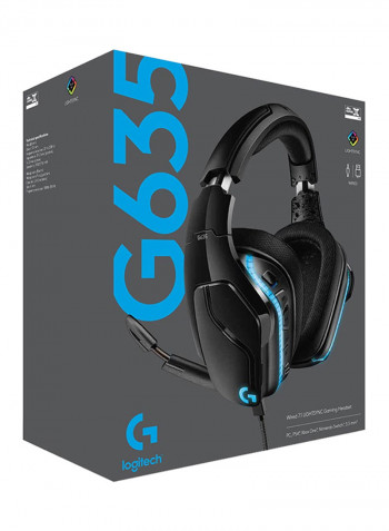 G635 7.1 Surround Sound Lightsync Gaming Headset Black