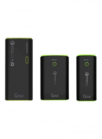 Goui Power Bank Bundle With 17000mah Kashi+ Taya+ 10200mah And 7000mah Lapu 17000, 10200, 7000mAh Black/Green