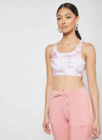 Marble Medium Support Bra Pink