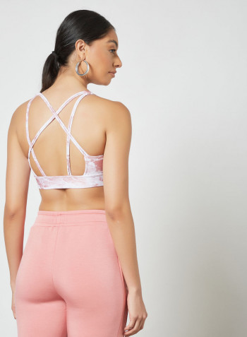 Marble Medium Support Bra Pink
