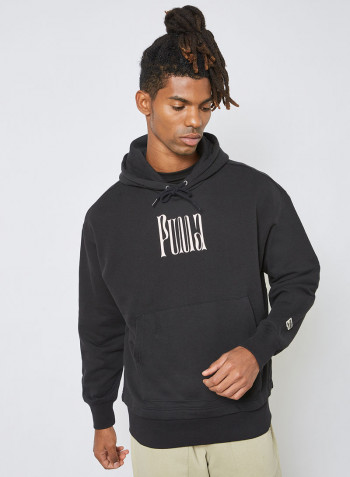 Downtown Graphic Logo Hoodie Black