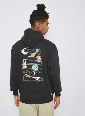 Downtown Graphic Logo Hoodie Black