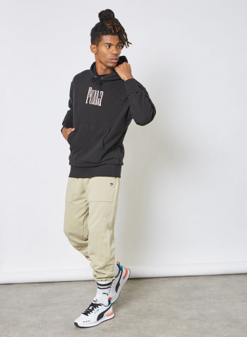 Downtown Graphic Logo Hoodie Black