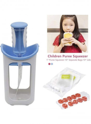 Fruit Paste Squeezer Pouch Filling Station Blue/White