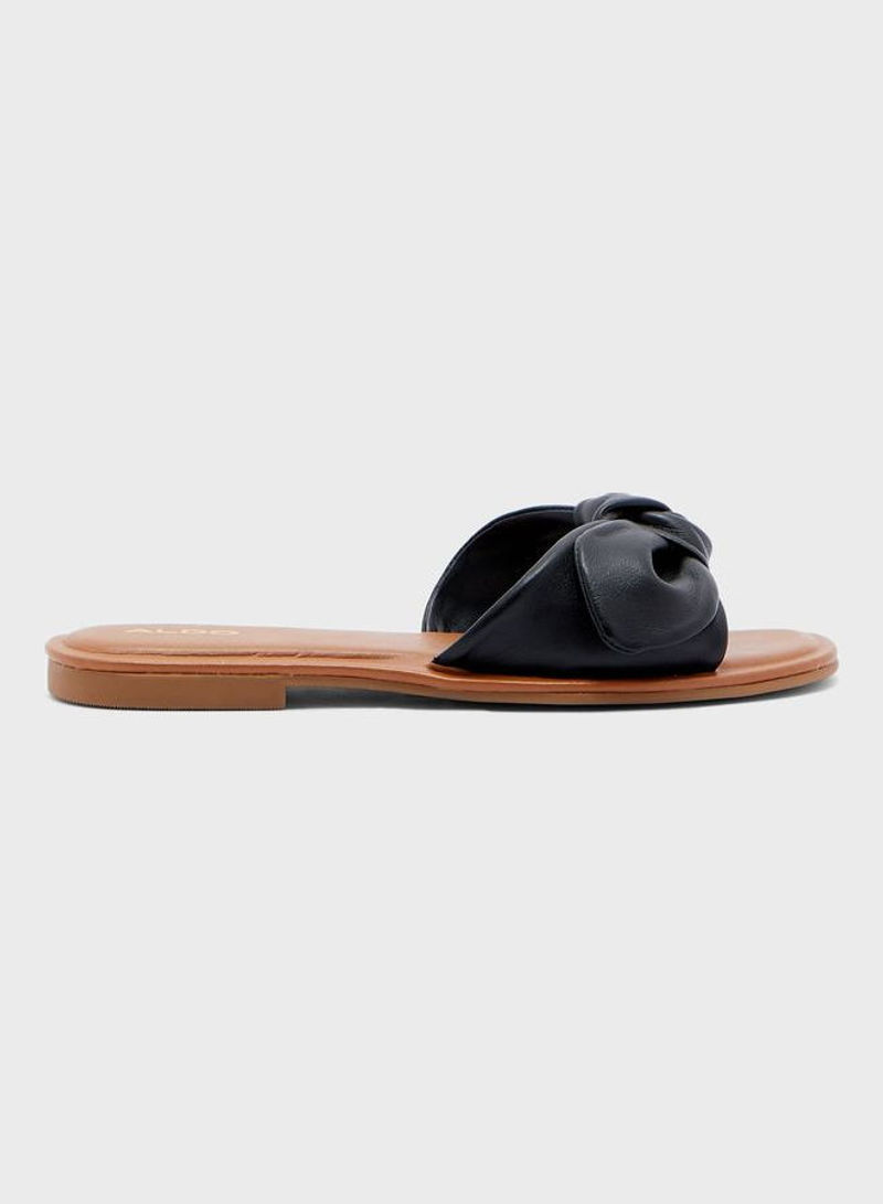 Abayrith Bow Detail Flat Sandals Black