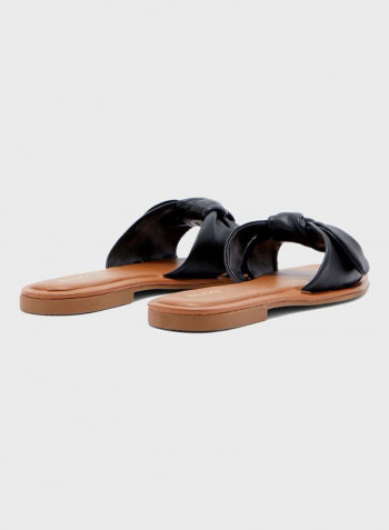 Abayrith Bow Detail Flat Sandals Black