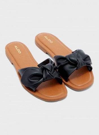 Abayrith Bow Detail Flat Sandals Black