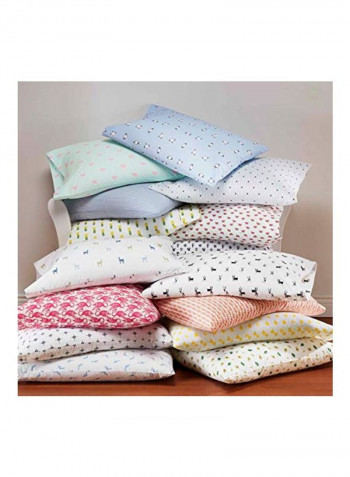 4-Piece Cotton Sheet Set White/Blue Full