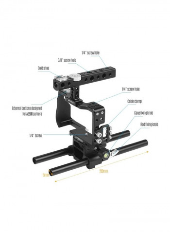Camera Top Handle Cage Mount Black